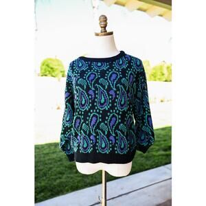 Women's Vintage Pasiley Knit Sweater